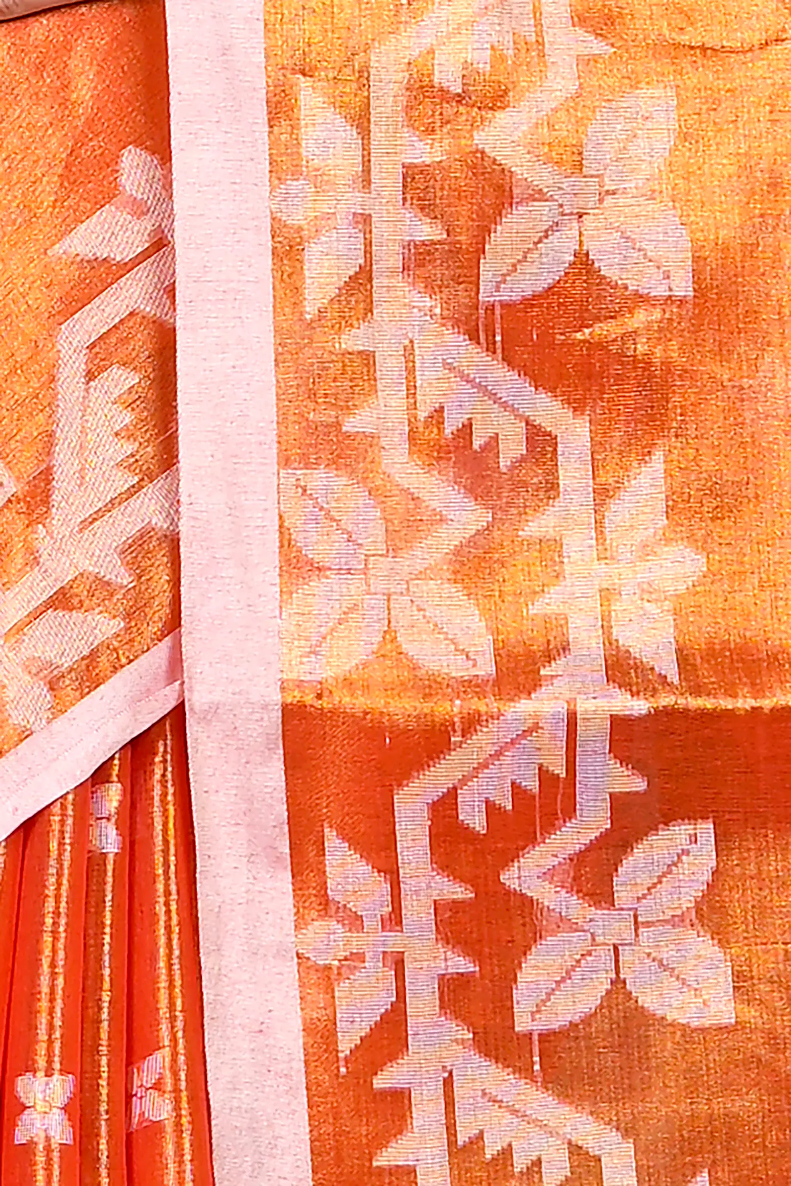 Orange Cotton Silk Parashar Tissue Jamdani Saree (294)